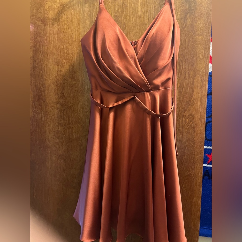 Burnt orange Homecoming dress